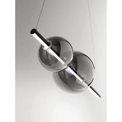 Ondaluce - LED димируема лампа на кабел FUFI LED/40W/230V черна/опушена черна
