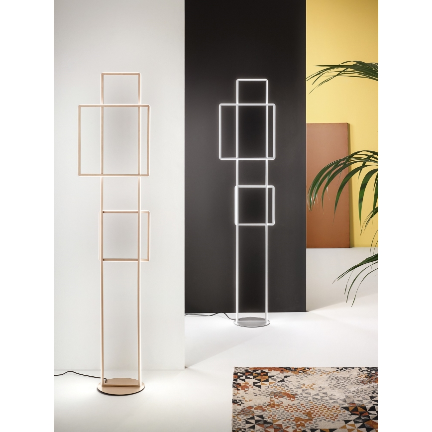 Ondaluce - LED димируема подова лампа DOWEL LED/77W/230V сребриста