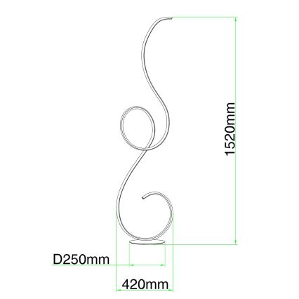 Ondaluce - LED димируема подова лампа FLOK LED/44W/230V бяла