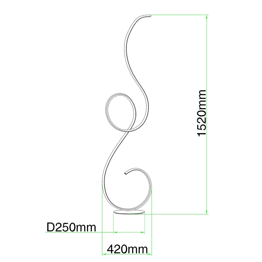 Ondaluce - LED димируема подова лампа FLOK LED/44W/230V бяла