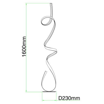 Ondaluce - LED димируема подова лампа LUMEN LED/30W/230V сребриста