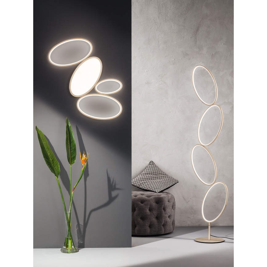 Ondaluce - LED димируема подова лампа RICE LED/38W/230V 166 см златна