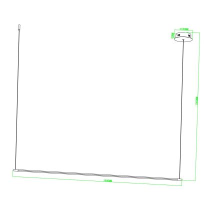 Ondaluce - LED димируема висяща лампа на кабел GENIUS LED/28W/230V черна