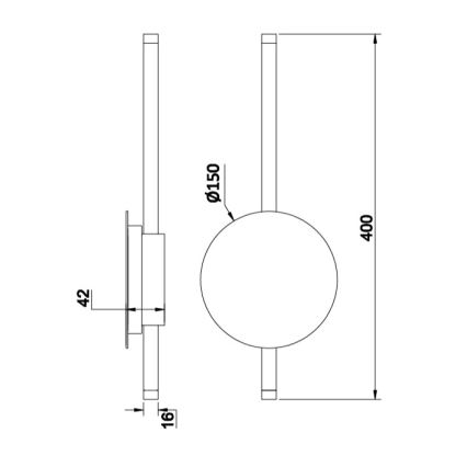 Ondaluce - LED димируемо стенено осветително тяло JAMES LED/16W/230V бяло