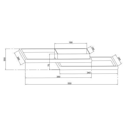 Ondaluce - LED димируемо таванно осветително тяло DOWEL LED/46W/230V 55x55 cm златно