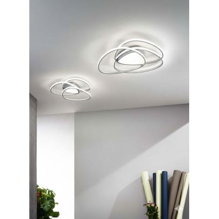 Ondaluce - LED димируемо таванно осветително тяло ROSE LED/60W/230V 50x54 cm, сребристо
