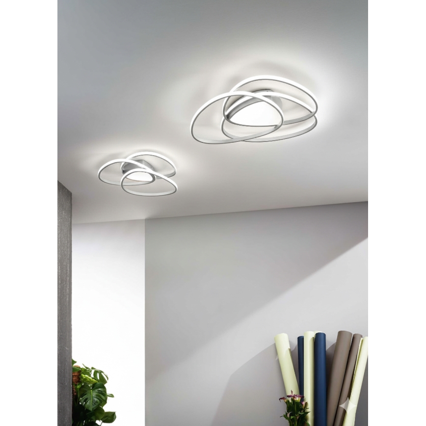 Ondaluce - LED димируемо таванно осветително тяло ROSE LED/60W/230V 50x54 cm, сребристо