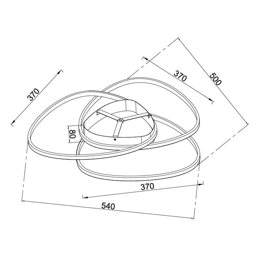 Ondaluce - LED димируемо таванно осветително тяло ROSE LED/60W/230V 50x54 cm, сребристо