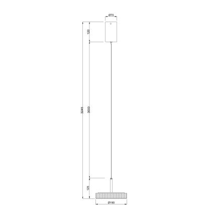 Ondaluce - LED полилей на кабел NINA LED/20W/230V Ø 19 см златист