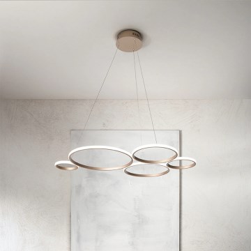 Ondaluce - LED полилей на кабел POIS LED/60W/230V, златен, с възможност за димиране