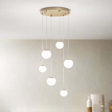 Ondaluce - LED полилей на кабел SANTOS LED/48W/230V Ø 45 cm златист/бял