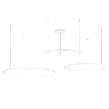 Ondaluce - LED димируем полилей на кабел SOEL LED/28W/230V + LED/38W + LED/47W Ø 100/80/60 cm бял