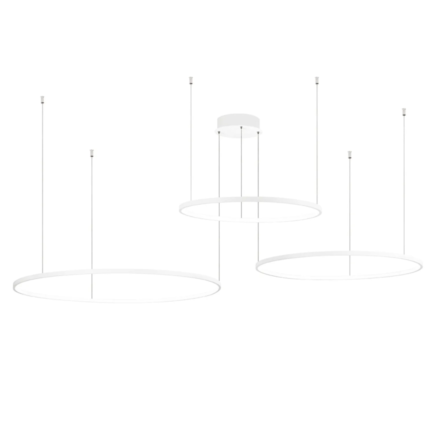 Ondaluce - LED димируем полилей на кабел SOEL LED/28W/230V + LED/38W + LED/47W Ø 100/80/60 cm бял