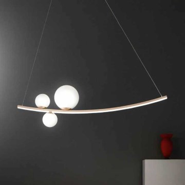 Ondaluce - LED полилей с възможност за димиране и кабелно окачване ALTALENA LED/48W/230V златен