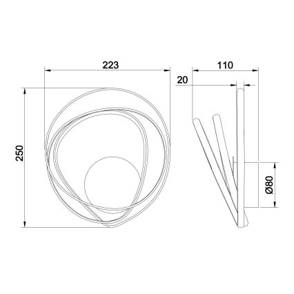 Ondaluce - LED стенен аплик GOLDEN LED/23W/230V златен