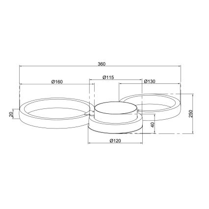 Ondaluce - LED стенен аплик POIS LED/20W/230V златист