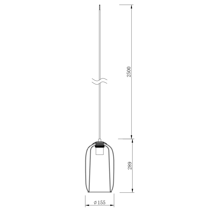 Ondaluce - Пендант на кабел BONNIE 1xE27/15W/230V Ø 15,5 см черен/димно черен