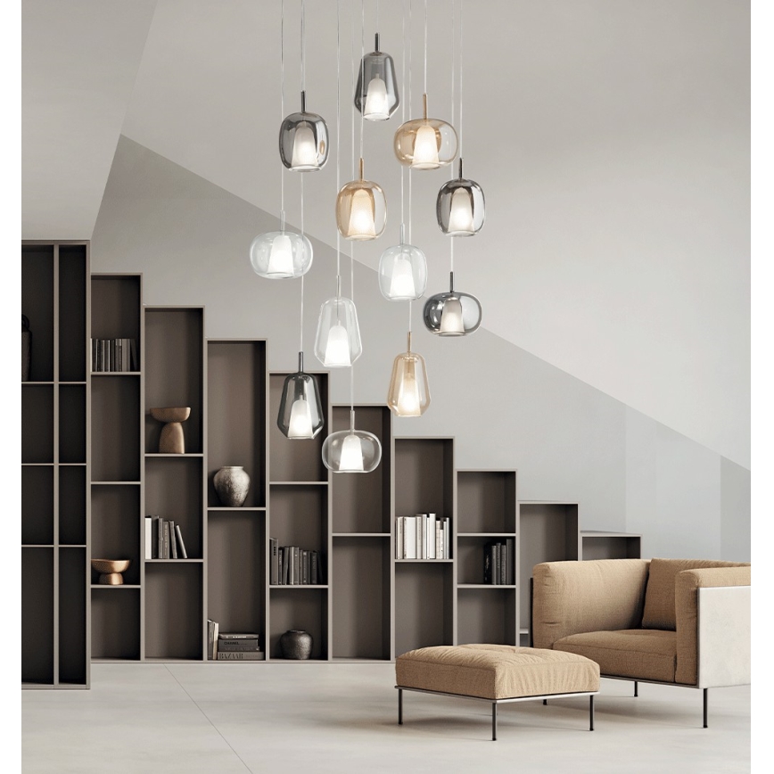 Ondaluce - Пендант на кабел THELMA 2xE27/15W/230V прозрачен