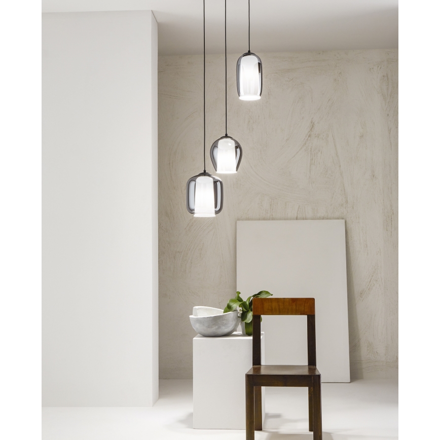 Ondaluce - Пендел на кабел BONNIE 1xE27/15W/230V Ø 15 см опушено черно