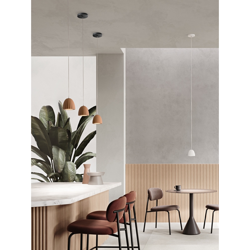 Ondaluce - Пендел на кабел CONCRETE 1xGU10/7,5W/230V Ø 10,5 см, бетон / бяло