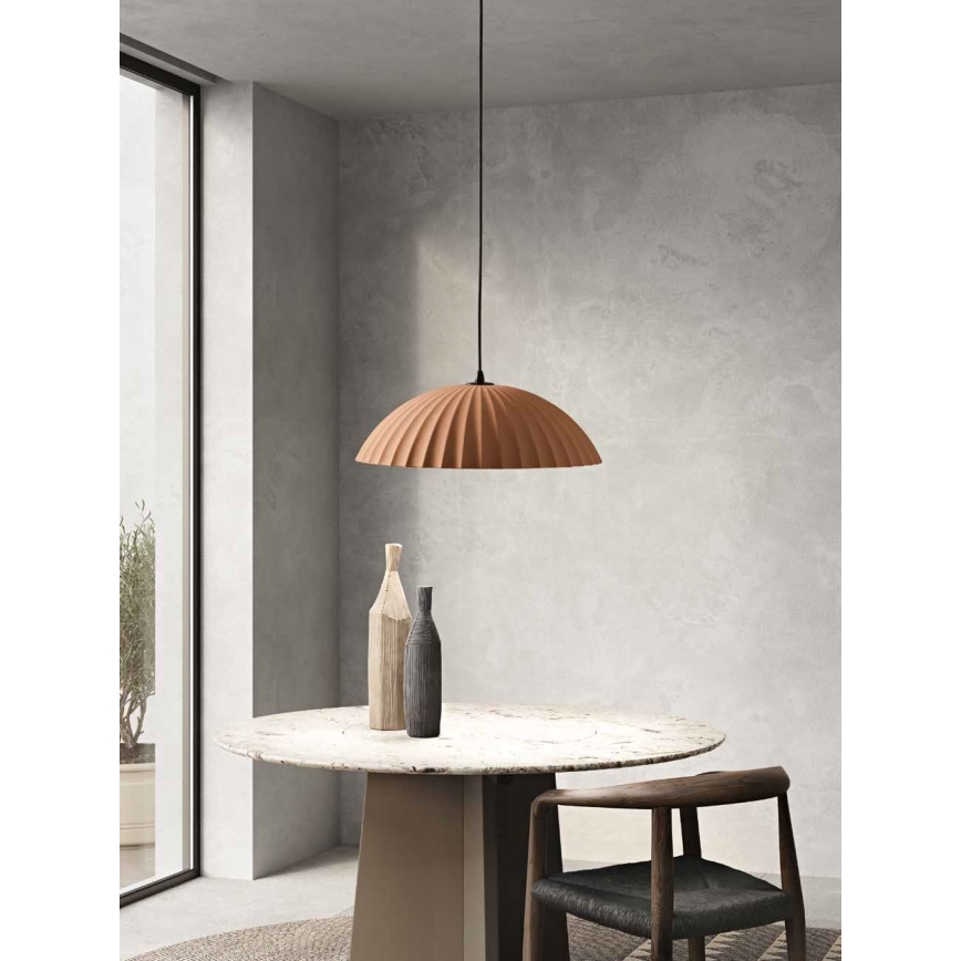 Ondaluce - Пендел на кабел RUSTIC 1xE27/15W/230V Ø 50 см бетон/кафяв