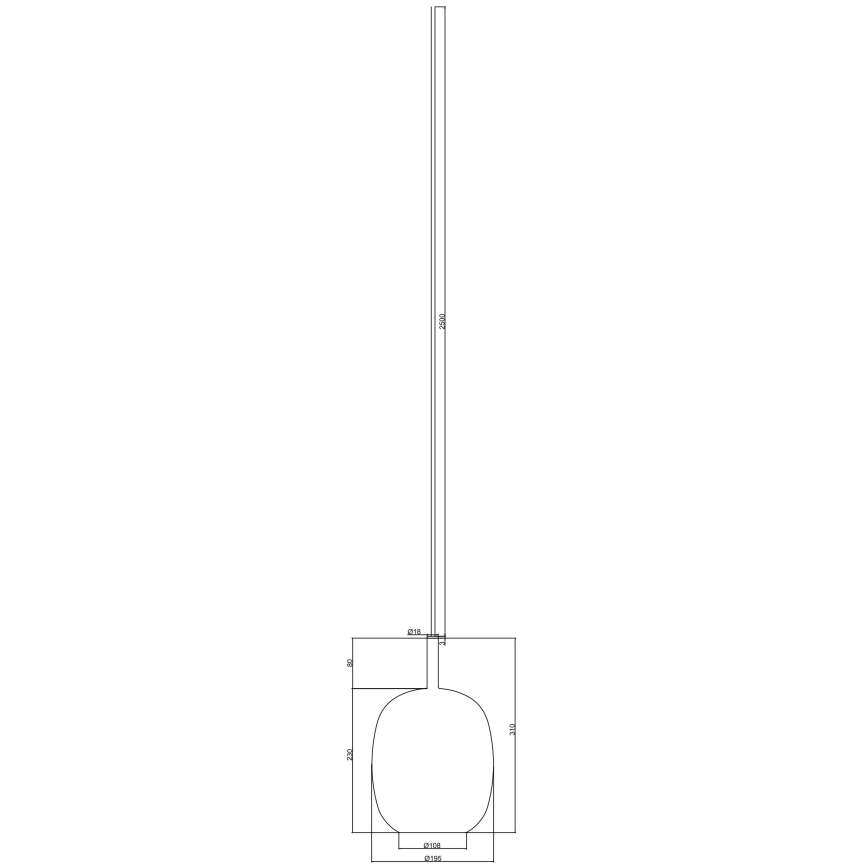 Ondaluce - Пендел на кабел THELMA 1xE27/15W/230V Ø 19,5 см златист/прозрачен