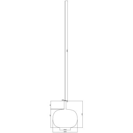 Ondaluce - Пендел на кабел THELMA 1xE27/15W/230V Ø 25 см златист/прозрачен