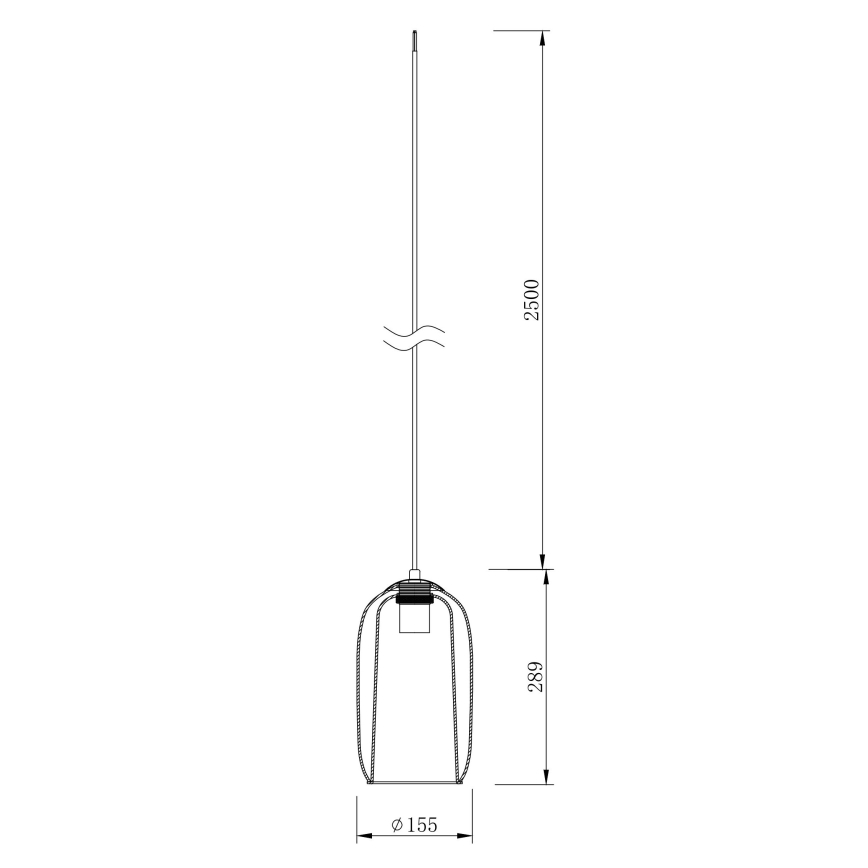 Ondaluce - Пендел с кабел BONNIE 1xE27/15W/230V Ø 15,5 cm черен/димчато бежов