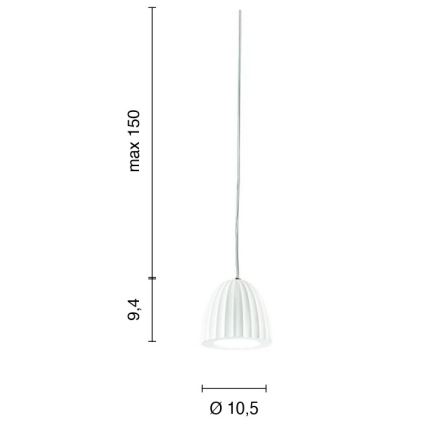 Ondaluce - Пендел с кабел CONCRETE 1xGU10/7,5W/230V Ø 10,5 см бетон/бял