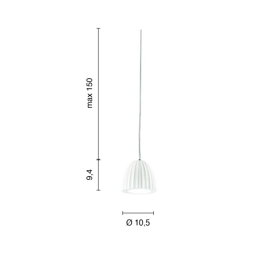 Ondaluce - Пендел с кабел CONCRETE 1xGU10/7,5W/230V Ø 10,5 см бетон/бял