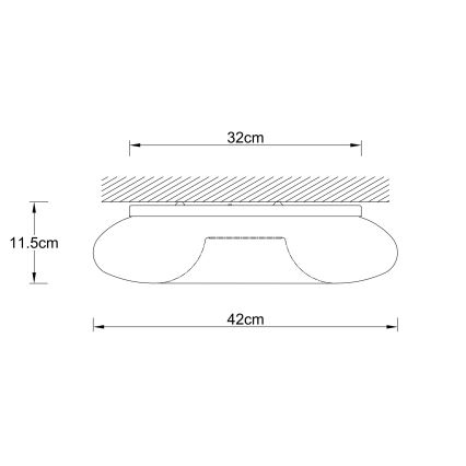 Ondaluce - Плафон DODI 3xE27/15W/230V pr. 42 cm бял