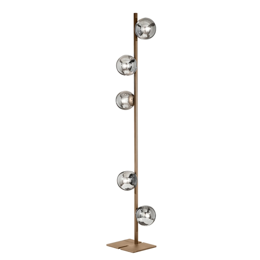 Ondaluce - Подова лампа MONILE 5xE14/10W/230V 170 cm златна/бяла