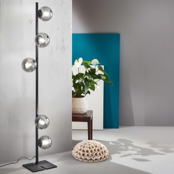 Ondaluce - Подова лампа MONILE 5xE14/10W/230V димно-черна