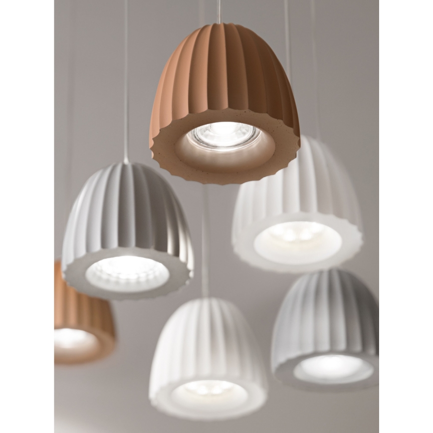 Ondaluce - Подвесна лампа на кабел CONCRETE 1xGU10/7,5W/230V Ø 10,5 см бетон/сив