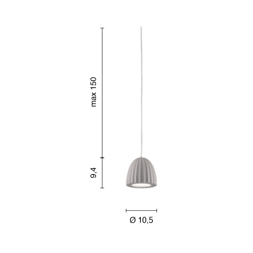 Ondaluce - Подвесна лампа на кабел CONCRETE 1xGU10/7,5W/230V Ø 10,5 см бетон/сив