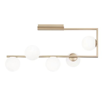 Ondaluce - Полилей на тръба MONILE 5xE14/10W/230V златист/бял