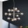 Ondaluce - Полилей на кабел ELISEO 12xE14/10W/230V Ø 97 cm златисто/опушено бежово