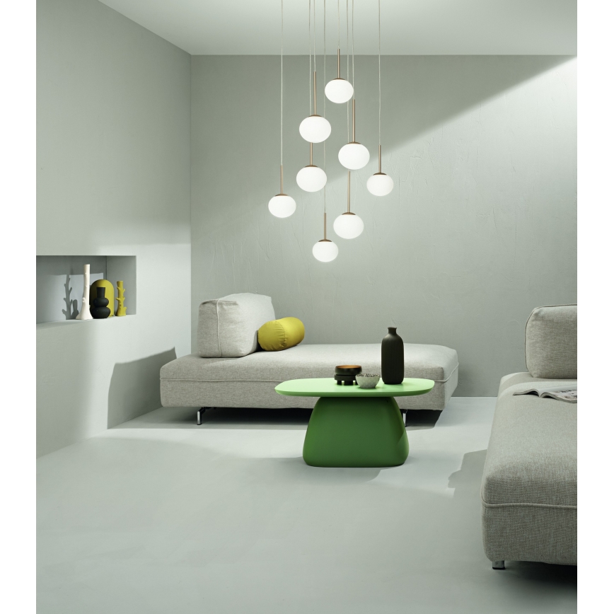 Ondaluce - Полилей на кабел JEWEL 1xE14/10W/230V Ø 17 см златист/бял