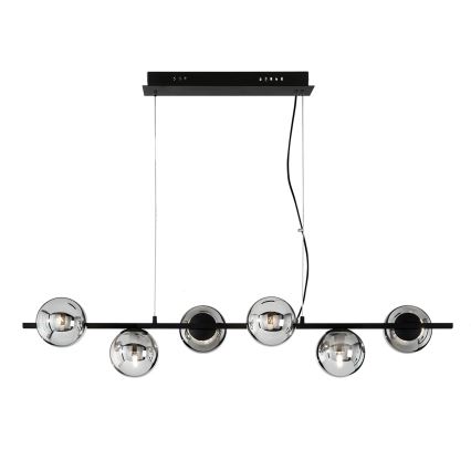 Ondaluce - Полилей на кабел MONILE 6xE14/10W/230V черен/димчато черен