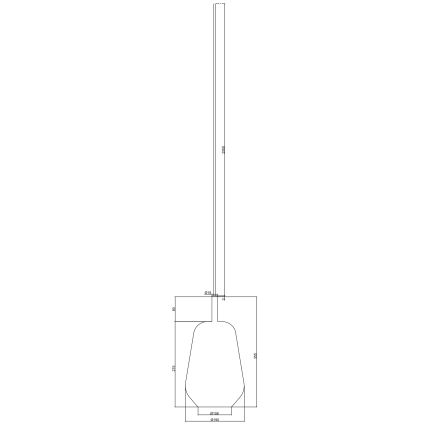 Ondaluce - Полилей на кабел THELMA 1xE27/15W/230V Ø 19 см черен/димно сив