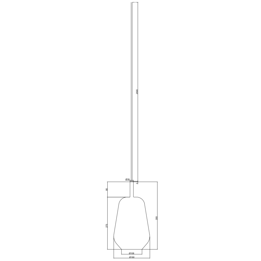 Ondaluce - Полилей на кабел THELMA 1xE27/15W/230V Ø 19 см черен/димно сив