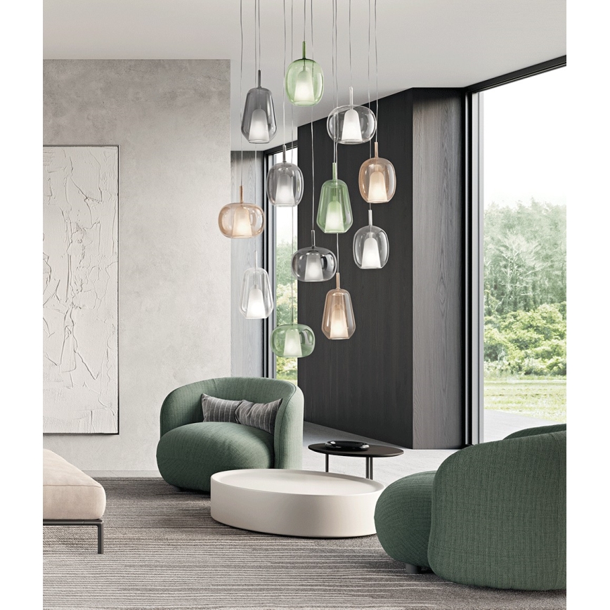 Ondaluce - Полилей на кабел THELMA 3xE27/15W/230V прозрачен