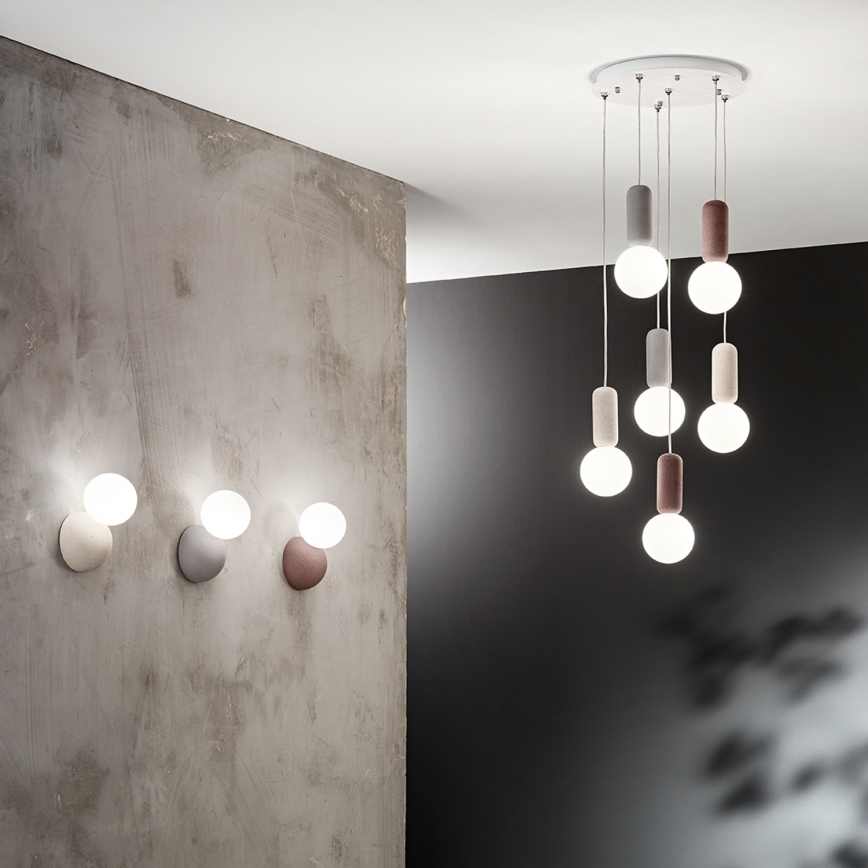 Ondaluce - Стенно осветително тяло ROCK 1xG9/7W/230V бетон/бяло