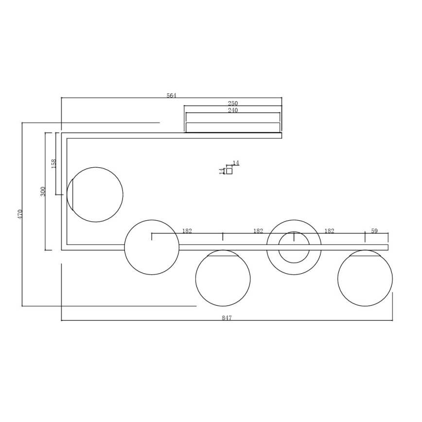 Ondaluce - Таванен полилей на тръба MONILE 5xE14/10W/230V черен/опушен черен