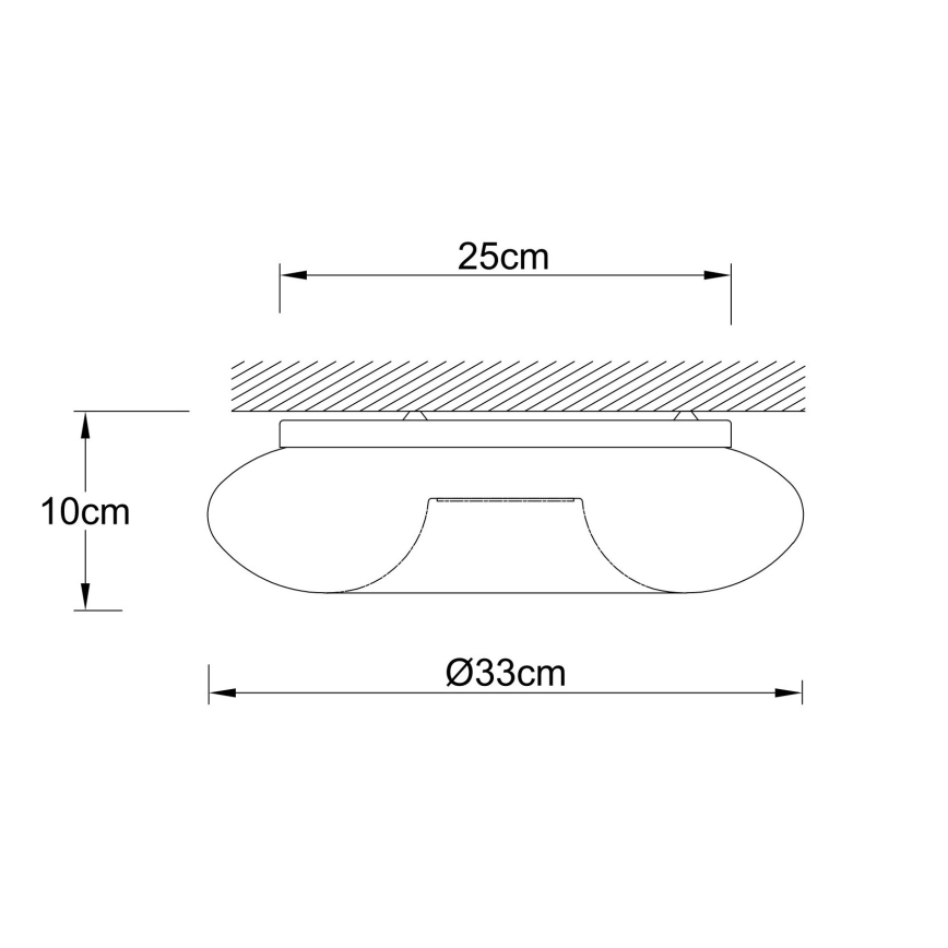Ondaluce - Таванно осветително тяло DODI 2xE27/15W/230V диаметър 33 см бяло
