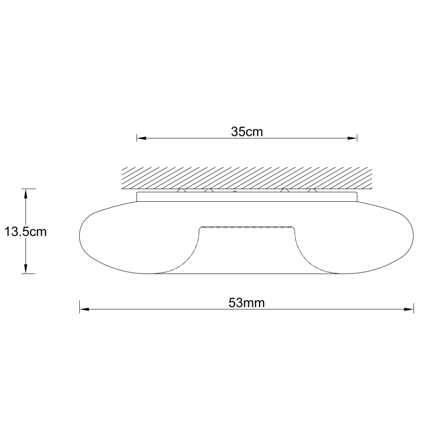 Ondaluce - Таванно осветително тяло DODI 4xE27/15W/230V Ø 53 cm бяло