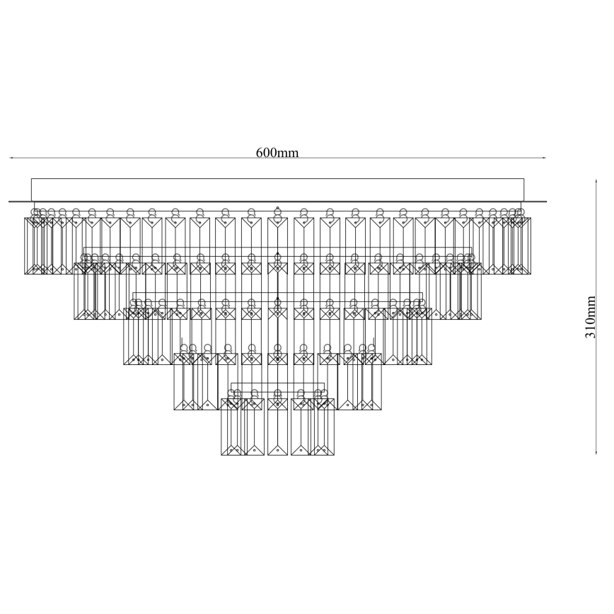 Ondaluce - Кристален таванен полилей CASTLE 12xG9/7W/230V Ø 60 см лъскав хром
