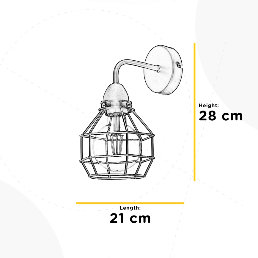 ONLI - Аплик ПАЯК 1xE27/15W/230V черен
