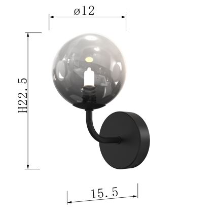 ONLI - Аплик PALOMA 1xG9/10W/230V черен/опушен