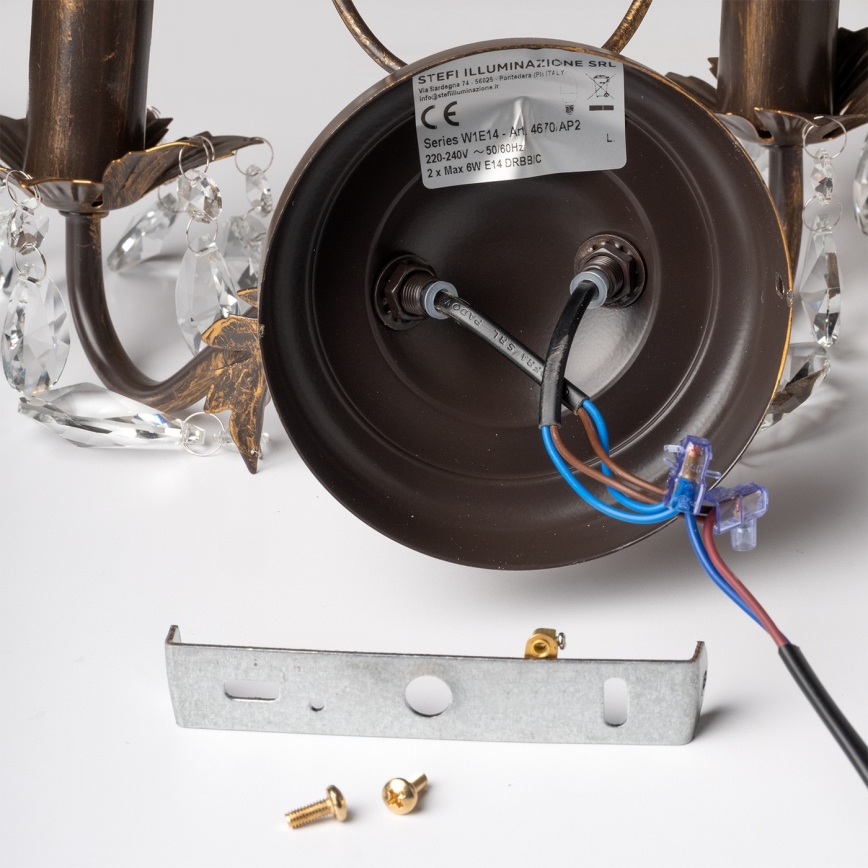 ONLI - Аплик TERESA 2xE14/6W/230V бронзов